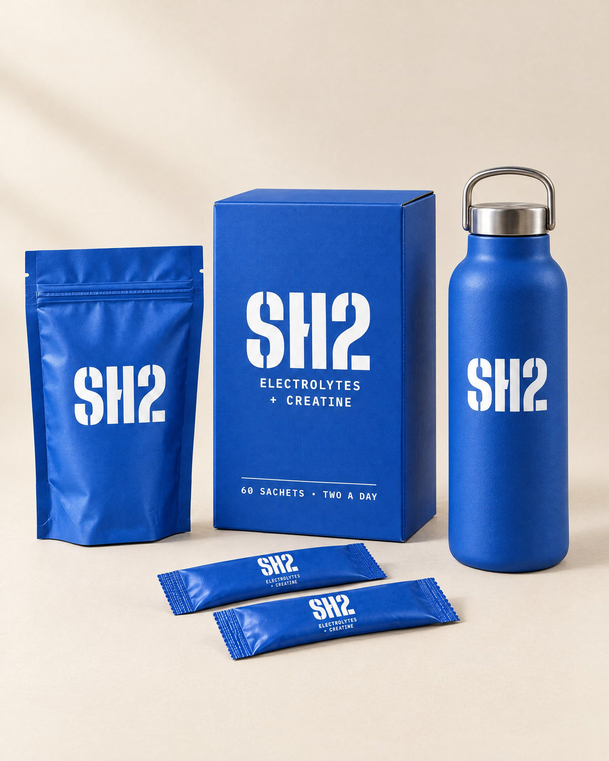 SH2 starter kit: zip pouch, box, bottle and two sachets